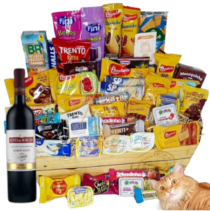 Cesta Café Da Manhã Chocolate Com Vinho Presente Aniversario