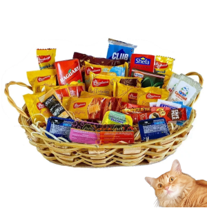 Cesta De Café Da Manhã Com Bandeja Presente