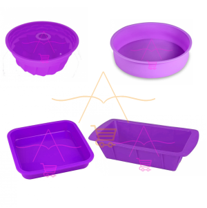 Kit Forma de Silicone Para Bolo, Pão e Pudim