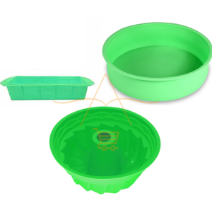 Kit Forma de Silicone Para Bolo, Pão e Pudim