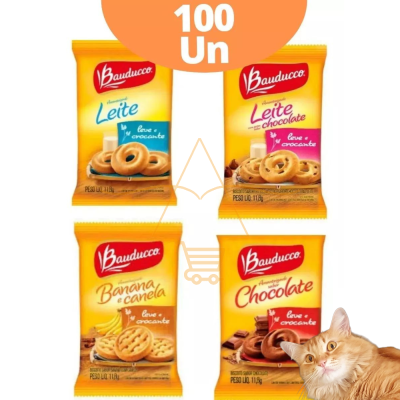 Biscoito Bauducco Sachê Sortido 100 Unidades